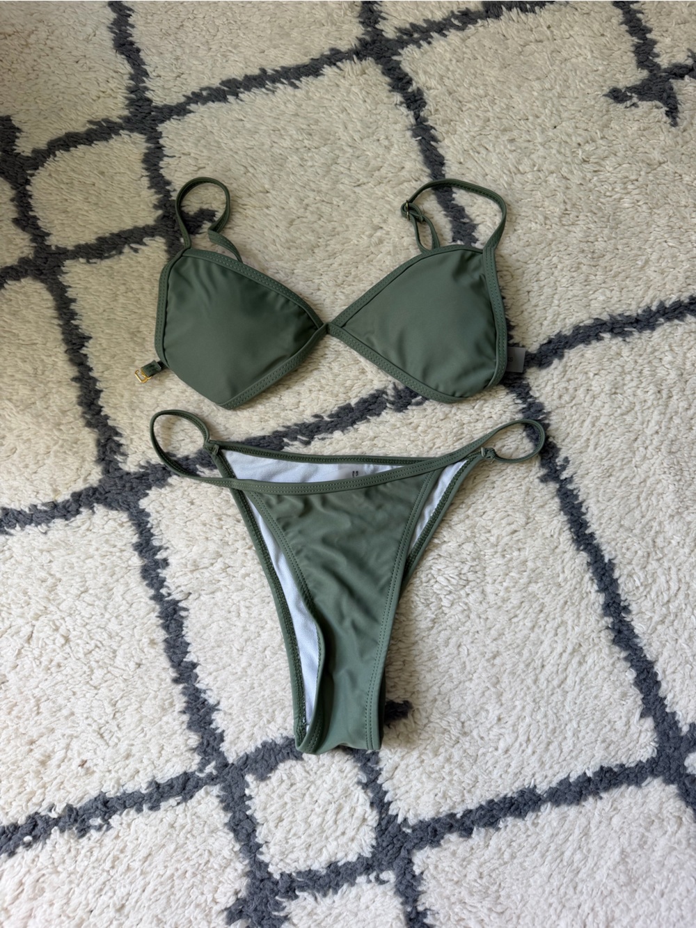 Olive Green Triangle Bikini Set